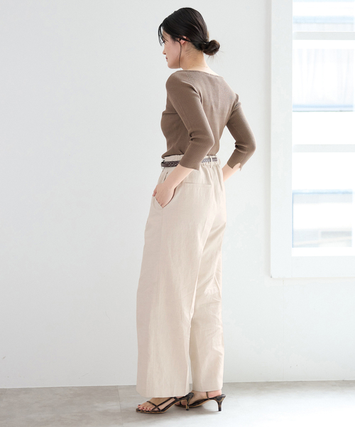 IENA(イエナ)の「《セットアップ対応》ウォッシャブル リネン混スラックス(スラックス・レディース・ブラック/ベージュ・34/36/38)」の22枚目の写真