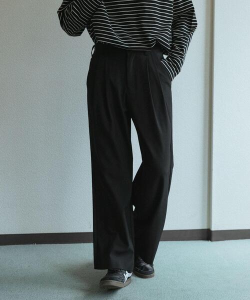 SENSE OF PLACE by URBAN RESEARCH(センスオブプレイスバイアーバンリサーチ)の「『速乾』ドライタッチ2タックワイドパンツ(その他パンツ・メンズ・ネイビー/ライトベージュ/ブラック/チャコールグレー・SMALL/LARGE/MEDIUM)」の10枚目の写真