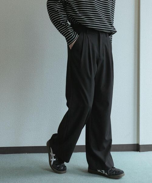 SENSE OF PLACE by URBAN RESEARCH(センスオブプレイスバイアーバンリサーチ)の「『速乾』ドライタッチ2タックワイドパンツ(その他パンツ・メンズ・ネイビー/ライトベージュ/ブラック/チャコールグレー・SMALL/LARGE/MEDIUM)」の11枚目の写真