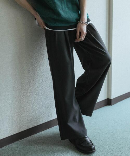 SENSE OF PLACE by URBAN RESEARCH(センスオブプレイスバイアーバンリサーチ)の「『速乾』ドライタッチ2タックワイドパンツ(その他パンツ・メンズ・ネイビー/ライトベージュ/ブラック/チャコールグレー・SMALL/LARGE/MEDIUM)」の18枚目の写真