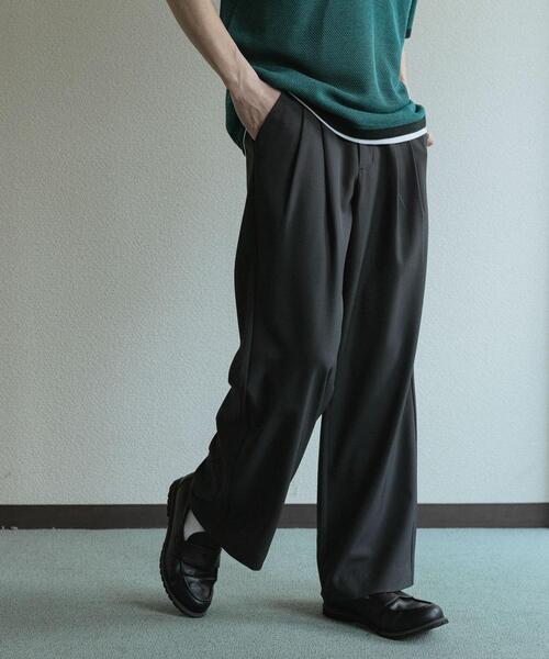 SENSE OF PLACE by URBAN RESEARCH(センスオブプレイスバイアーバンリサーチ)の「『速乾』ドライタッチ2タックワイドパンツ(その他パンツ・メンズ・ネイビー/ライトベージュ/ブラック/チャコールグレー・SMALL/LARGE/MEDIUM)」の19枚目の写真