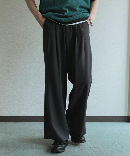 SENSE OF PLACE by URBAN RESEARCH(センスオブプレイスバイアーバンリサーチ)の「『速乾』ドライタッチ2タックワイドパンツ(その他パンツ・メンズ・ネイビー/ライトベージュ/ブラック/チャコールグレー・SMALL/LARGE/MEDIUM)」の20枚目の写真
