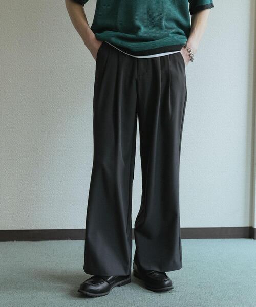 SENSE OF PLACE by URBAN RESEARCH(センスオブプレイスバイアーバンリサーチ)の「『速乾』ドライタッチ2タックワイドパンツ(その他パンツ・メンズ・ネイビー/ライトベージュ/ブラック/チャコールグレー・SMALL/LARGE/MEDIUM)」の21枚目の写真