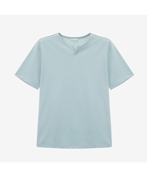 MINDBRIDGE（マインドブリッジ）の「[スーピマ]ネック変形Tシャツ - 3カラー（Tシャツ/カットソー・メンズ・ブラック/オフホワイト/ミント・100/110/95/105）」の3枚目の写真