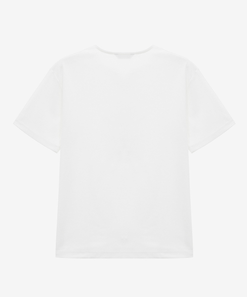 MINDBRIDGE（マインドブリッジ）の「[スーピマ]ネック変形Tシャツ - 3カラー（Tシャツ/カットソー・メンズ・ブラック/オフホワイト/ミント・100/110/95/105）」の4枚目の写真