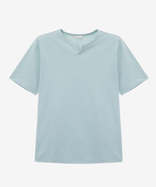 MINDBRIDGE（マインドブリッジ）の「[スーピマ]ネック変形Tシャツ - 3カラー（Tシャツ/カットソー・メンズ・ブラック/オフホワイト/ミント・100/110/95/105）」の5枚目の写真