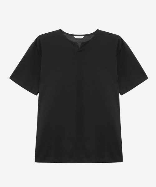 MINDBRIDGE（マインドブリッジ）の「[スーピマ]ネック変形Tシャツ - 3カラー（Tシャツ/カットソー・メンズ・ブラック/オフホワイト/ミント・100/110/95/105）」の7枚目の写真