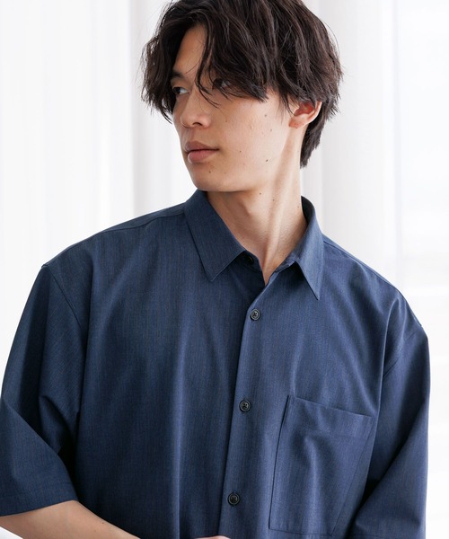 GLOBAL WORK（グローバルワーク）の「URBANシャツAIR/5分袖/638140（シャツ/ブラウス・メンズ・ライトグレー/ブルー/モカ/ホワイト系8/チャコールグレー/ブラック系その他/グレイッシュベージュ/ブラック系9・L/XL/M/S）」の8枚目の写真