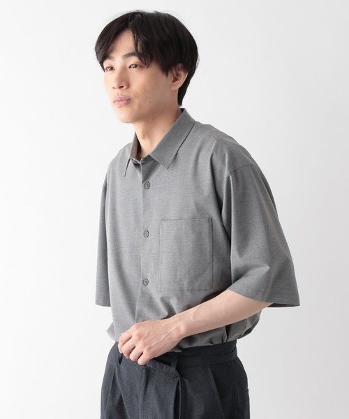 GLOBAL WORK（グローバルワーク）の「URBANシャツAIR/5分袖/638140（シャツ/ブラウス・メンズ・ライトグレー/ブルー/モカ/ホワイト系8/チャコールグレー/ブラック系その他/グレイッシュベージュ/ブラック系9・L/XL/M/S）」の6枚目の写真