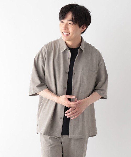 GLOBAL WORK（グローバルワーク）の「URBANシャツAIR/5分袖/638140（シャツ/ブラウス・メンズ・ライトグレー/ブルー/モカ/ホワイト系8/チャコールグレー/ブラック系その他/グレイッシュベージュ/ブラック系9・L/XL/M/S）」の7枚目の写真