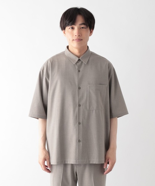 GLOBAL WORK（グローバルワーク）の「URBANシャツAIR/5分袖/638140（シャツ/ブラウス・メンズ・ライトグレー/ブルー/モカ/ホワイト系8/チャコールグレー/ブラック系その他/グレイッシュベージュ/ブラック系9・L/XL/M/S）」の14枚目の写真
