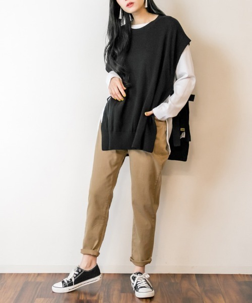 RCD(アールシーディー)の「ゆるツイルサルエルカラーパンツ(その他パンツ・レディース・カーキ/ベージュ/ブラック・LL/L/M)」の15枚目の写真