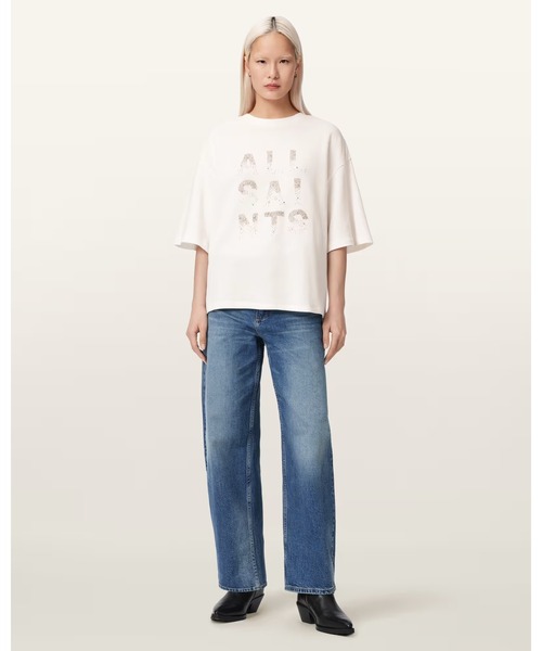 ALLSAINTS(オールセインツ)の「STACKS AMELIE OVERSIZED EMBELLISHED T-SHIRT | STACKS AMELIE オーバーサイズ 刺繍 Tシャツ(Tシャツ/カットソー・レディース・ホワイト・S/M/L/XS)」の6枚目の写真