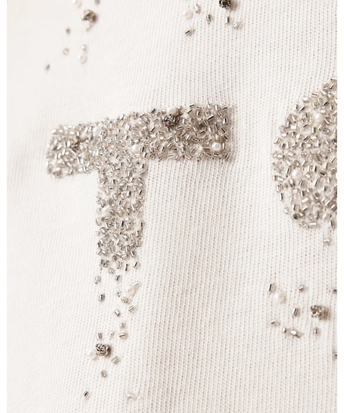 ALLSAINTS(オールセインツ)の「STACKS AMELIE OVERSIZED EMBELLISHED T-SHIRT | STACKS AMELIE オーバーサイズ 刺繍 Tシャツ(Tシャツ/カットソー・レディース・ホワイト・S/M/L/XS)」の5枚目の写真