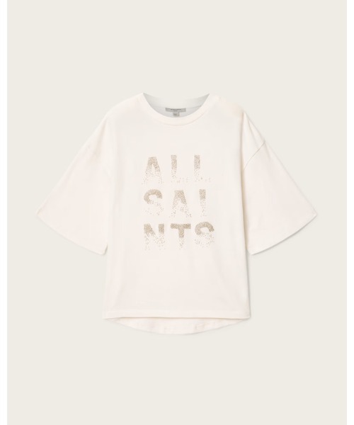 ALLSAINTS(オールセインツ)の「STACKS AMELIE OVERSIZED EMBELLISHED T-SHIRT | STACKS AMELIE オーバーサイズ 刺繍 Tシャツ(Tシャツ/カットソー・レディース・ホワイト・S/M/L/XS)」の3枚目の写真