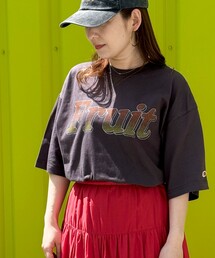 【FRUIT OF THE LOOM】19/-スラブ天竺FruitロゴT
