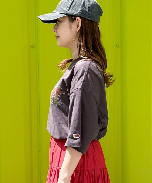 fredy couleur(フレディクルール)の「【FRUIT OF THE LOOM】19/-スラブ天竺FruitロゴT(Tシャツ/カットソー・レディース・サックスブルー/オフホワイト/チャコールグレー・M)」の13枚目の写真