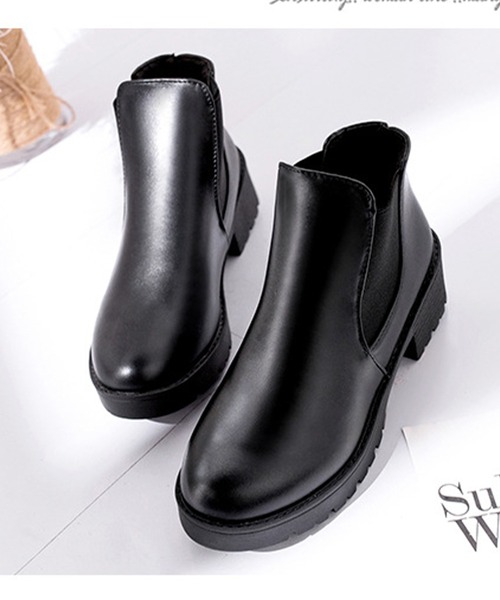 Songe(ソンジュ)の「サイドゴアブーツ ショートブーツ(ブーツ・レディース・ブラック・24.5cm/24cm/23.5cm/23cm)」の14枚目の写真
