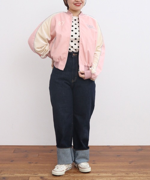 CHILD WOMAN（チャイルドウーマン）の「ベルベットスカジャン（スカジャン・レディース・ピンク/ネイビー・FREE）」の22枚目の写真