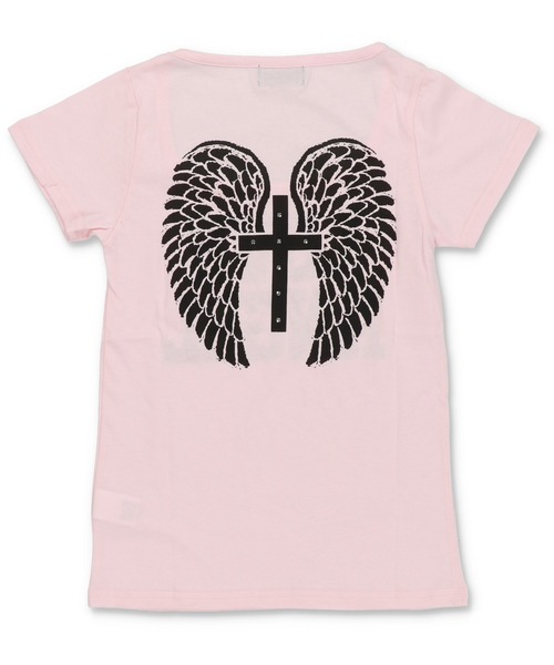 SPINNS(スピンズ)の「半袖Tシャツ/ラブエンジェル/バックプリント/平成ギャル(Tシャツ/カットソー・レディース・ピンク/ブラック・ONESIZE)」の9枚目の写真