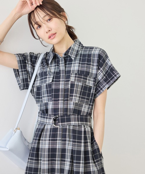ROPE' PICNIC（ロペピクニック）の「アウトポケットシャツコンシャスワンピース/リンクコーデ（ワンピース・レディース・ネイビー/ブルー系その他/ブラウン系その他・S/M）」の14枚目の写真