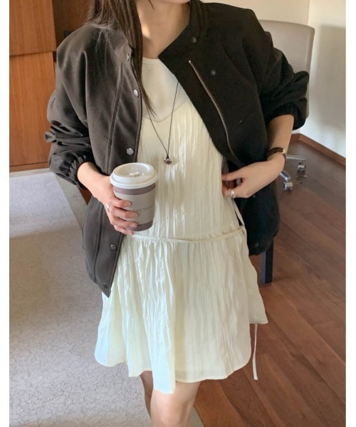 FAVORITO(ファヴォリート)の「リボンキャミワンピース(ワンピース・レディース・ベージュ/ホワイト・F)」の10枚目の写真