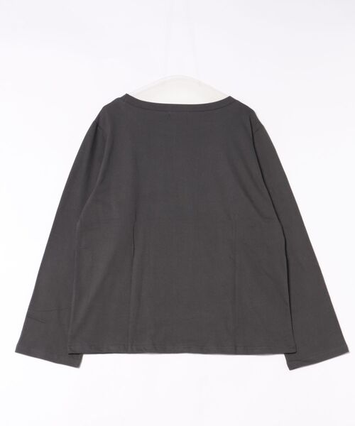 Never mind the XU（ネバーマインドザエックスユー）の「【Never mind the XU】cross print long sleeve / 【ネバーマインド ザ エックスユー】オーバーサイズクロスプリントワンショルダー長袖Tシャツ（Tシャツ/カットソー・メンズ・ホワイト/チャコール・ONE SIZE）」の3枚目の写真