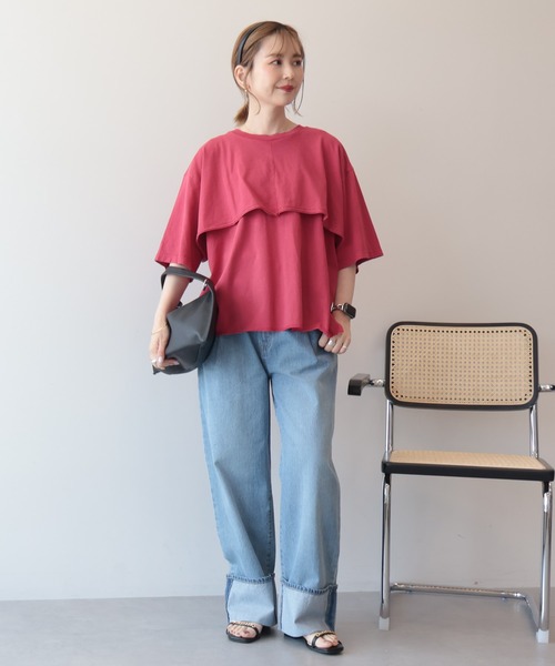 AMERICAN HOLIC(アメリカンホリック)の「ミドルオンスロールアップデニムパンツ(デニムパンツ・レディース・ライトインディゴブルー/ワンウォッシュ・S/L/M)」の8枚目の写真