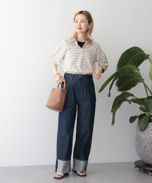 AMERICAN HOLIC(アメリカンホリック)の「ミドルオンスロールアップデニムパンツ(デニムパンツ・レディース・ライトインディゴブルー/ワンウォッシュ・S/L/M)」の15枚目の写真