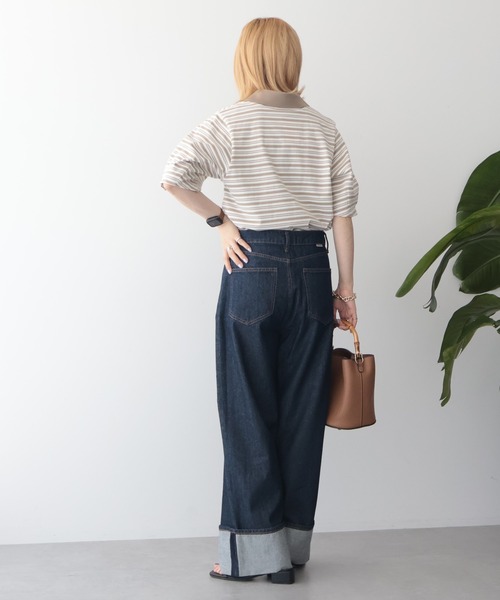 AMERICAN HOLIC(アメリカンホリック)の「ミドルオンスロールアップデニムパンツ(デニムパンツ・レディース・ライトインディゴブルー/ワンウォッシュ・S/L/M)」の16枚目の写真