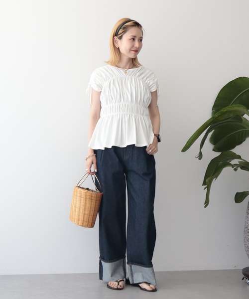 AMERICAN HOLIC(アメリカンホリック)の「ミドルオンスロールアップデニムパンツ(デニムパンツ・レディース・ライトインディゴブルー/ワンウォッシュ・S/L/M)」の19枚目の写真