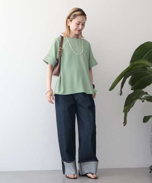 AMERICAN HOLIC(アメリカンホリック)の「ミドルオンスロールアップデニムパンツ(デニムパンツ・レディース・ライトインディゴブルー/ワンウォッシュ・S/L/M)」の21枚目の写真