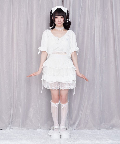 Whinny(ホワイニー)の「Whinny/超絶らぶりーデートっち♪(カーディガン/ボレロ・レディース・ブラック/ホワイト・FREE)」の13枚目の写真
