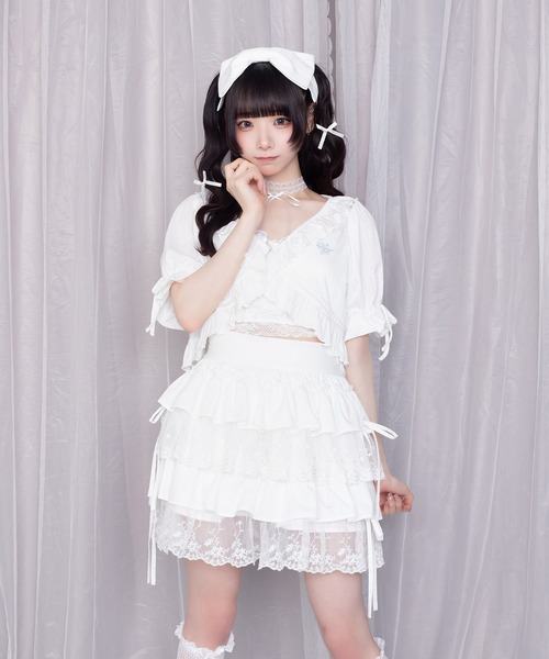 Whinny(ホワイニー)の「Whinny/超絶らぶりーデートっち♪(カーディガン/ボレロ・レディース・ブラック/ホワイト・FREE)」の4枚目の写真
