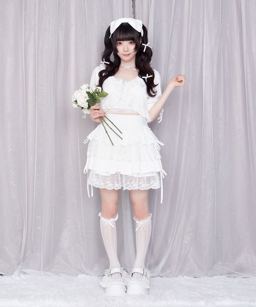 Whinny(ホワイニー)の「Whinny/超絶らぶりーデートっち♪(カーディガン/ボレロ・レディース・ブラック/ホワイト・FREE)」の6枚目の写真