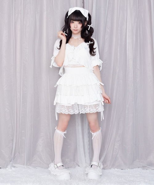 Whinny(ホワイニー)の「Whinny/超絶らぶりーデートっち♪(カーディガン/ボレロ・レディース・ブラック/ホワイト・FREE)」の5枚目の写真