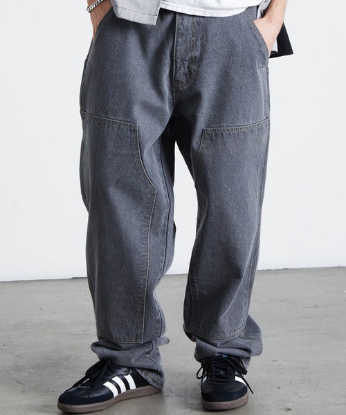 HUF(ハフ)の「KINDA LOOSE DOUBLE KNEES(デニムパンツ・メンズ・グレー/グリーン・28/30/32/34/36)」の1枚目の写真