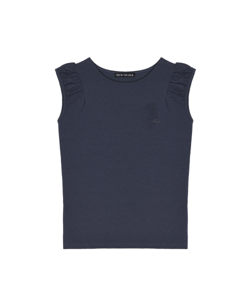 NICK&NICOLE(ニックアンドニコール)の「NICOLE SHIRRING SLEEVELESS TOP_NAVY(Tシャツ/カットソー・レディース・その他・FREE)」の1枚目の写真
