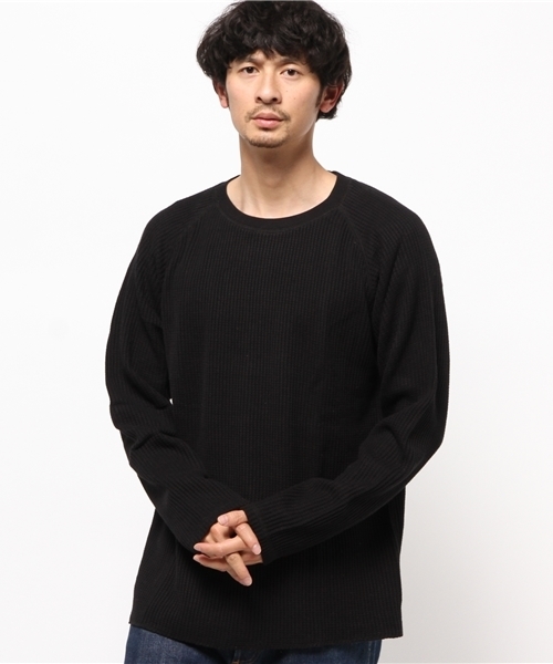 ikka(イッカ)の「ワッフルクルーネックTシャツ(Tシャツ/カットソー・メンズ・ホワイト/ライトグレー/ブラック・LARGE/X-LARGE/MEDIUM)」の3枚目の写真