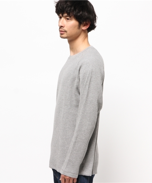ikka(イッカ)の「ワッフルクルーネックTシャツ(Tシャツ/カットソー・メンズ・ホワイト/ライトグレー/ブラック・LARGE/X-LARGE/MEDIUM)」の4枚目の写真