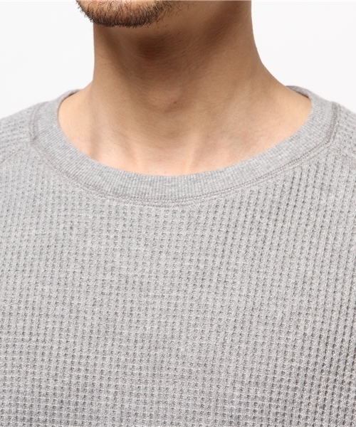 ikka(イッカ)の「ワッフルクルーネックTシャツ(Tシャツ/カットソー・メンズ・ホワイト/ライトグレー/ブラック・LARGE/X-LARGE/MEDIUM)」の6枚目の写真