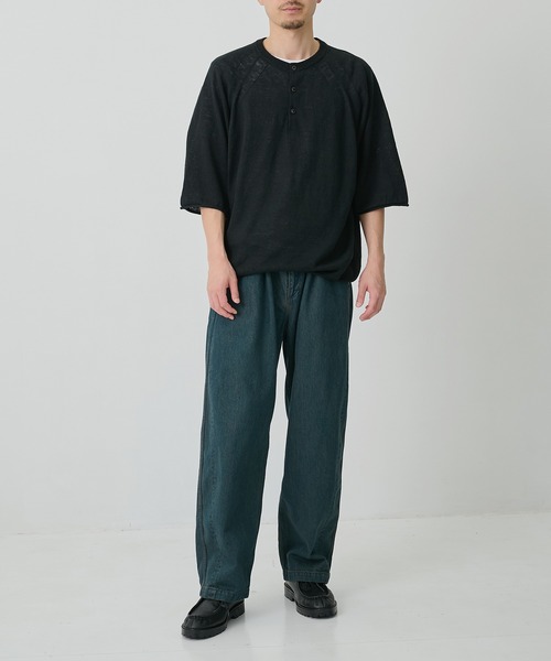 CITY TOKYO(シティトウキョウ)の「【CITY TOKYO/シティートーキョー】Soft linen ヘンリーネック(ニット/セーター・メンズ・ミント/ブラック/ライトベージュ・2/1)」の16枚目の写真