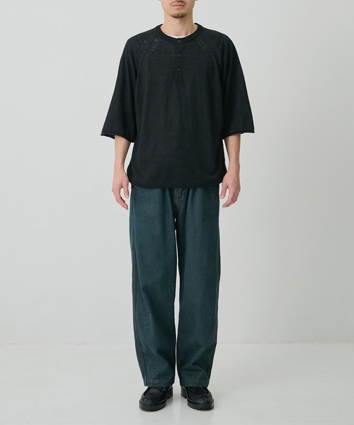 CITY TOKYO(シティトウキョウ)の「【CITY TOKYO/シティートーキョー】Soft linen ヘンリーネック(ニット/セーター・メンズ・ミント/ブラック/ライトベージュ・2/1)」の18枚目の写真