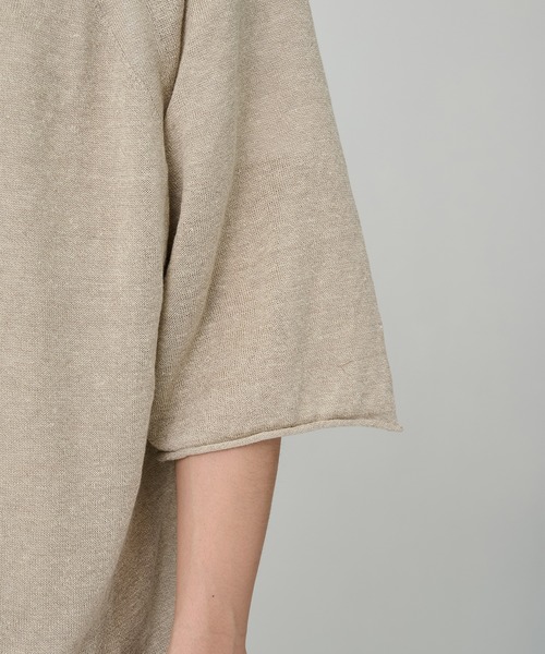 CITY TOKYO(シティトウキョウ)の「【CITY TOKYO/シティートーキョー】Soft linen ヘンリーネック(ニット/セーター・メンズ・ミント/ブラック/ライトベージュ・2/1)」の5枚目の写真
