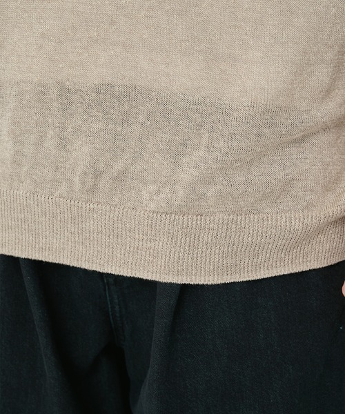 CITY TOKYO(シティトウキョウ)の「【CITY TOKYO/シティートーキョー】Soft linen ヘンリーネック(ニット/セーター・メンズ・ミント/ブラック/ライトベージュ・2/1)」の7枚目の写真