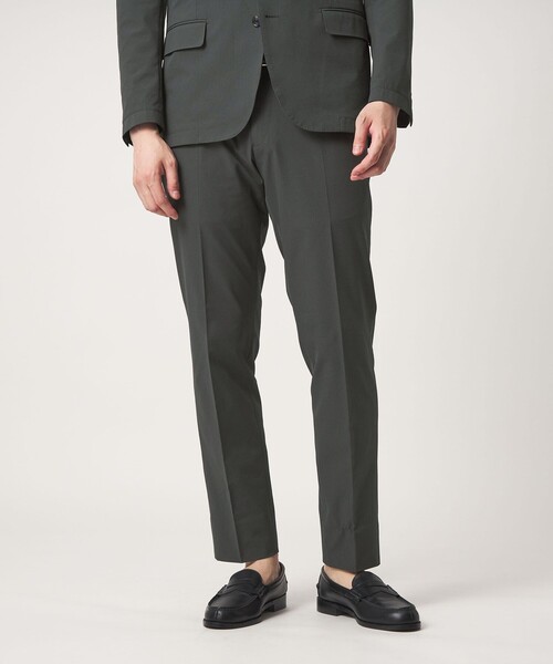A DAY IN THE LIFE UNITED ARROWS(アデイインザライフユナイテッドアローズ)の「サッカー ノープリーツ スラックス-セットアップ対応・マシンウォッシャブル-<A DAY IN THE LIFE>(スラックス・メンズ・ダークグレー/その他1/ネイビー・S/L/XL/M)」の2枚目の写真