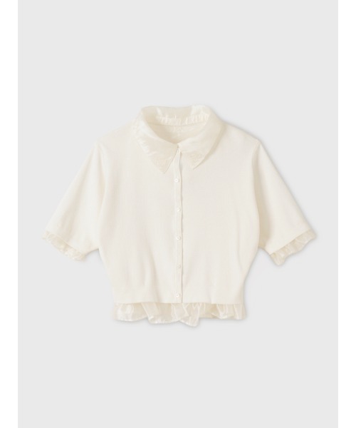 EIMY ISTOIRE(エイミーイストワール)の「SIGN COLLAR CARDIGAN(カーディガン/ボレロ・レディース・ピンク/ブラック/ホワイト・F)」の2枚目の写真