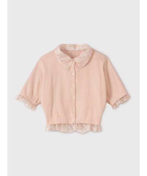 EIMY ISTOIRE(エイミーイストワール)の「SIGN COLLAR CARDIGAN(カーディガン/ボレロ・レディース・ピンク/ブラック/ホワイト・F)」の3枚目の写真