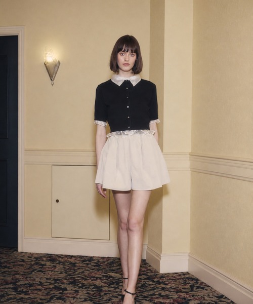 EIMY ISTOIRE(エイミーイストワール)の「SIGN COLLAR CARDIGAN(カーディガン/ボレロ・レディース・ピンク/ブラック/ホワイト・F)」の5枚目の写真