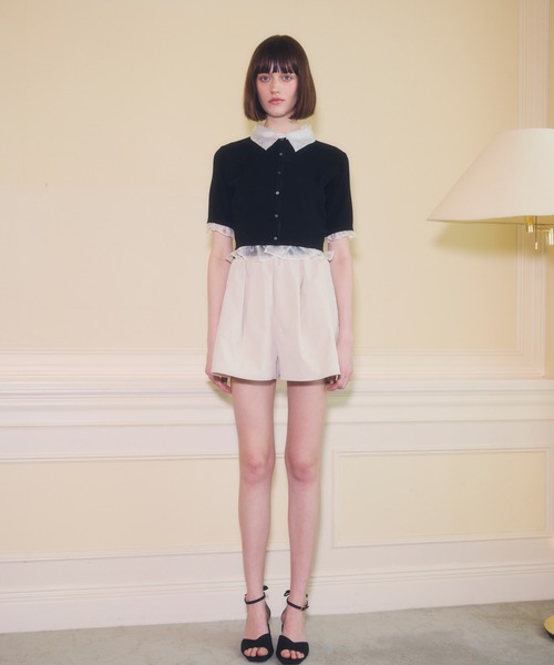 EIMY ISTOIRE(エイミーイストワール)の「SIGN COLLAR CARDIGAN(カーディガン/ボレロ・レディース・ピンク/ブラック/ホワイト・F)」の9枚目の写真